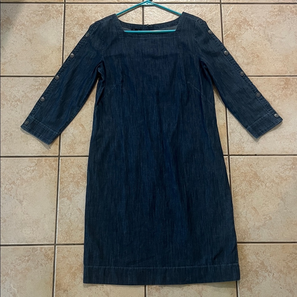 NWT Talbots Dark Blue‎ Long Sleeve Dress, Sz 4